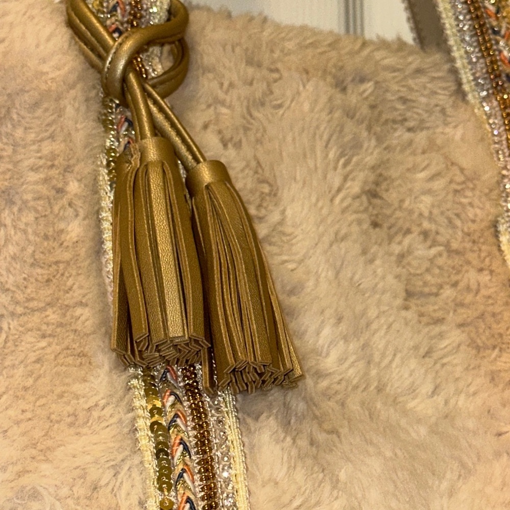 Stylish Cream and Tan Women's Bag